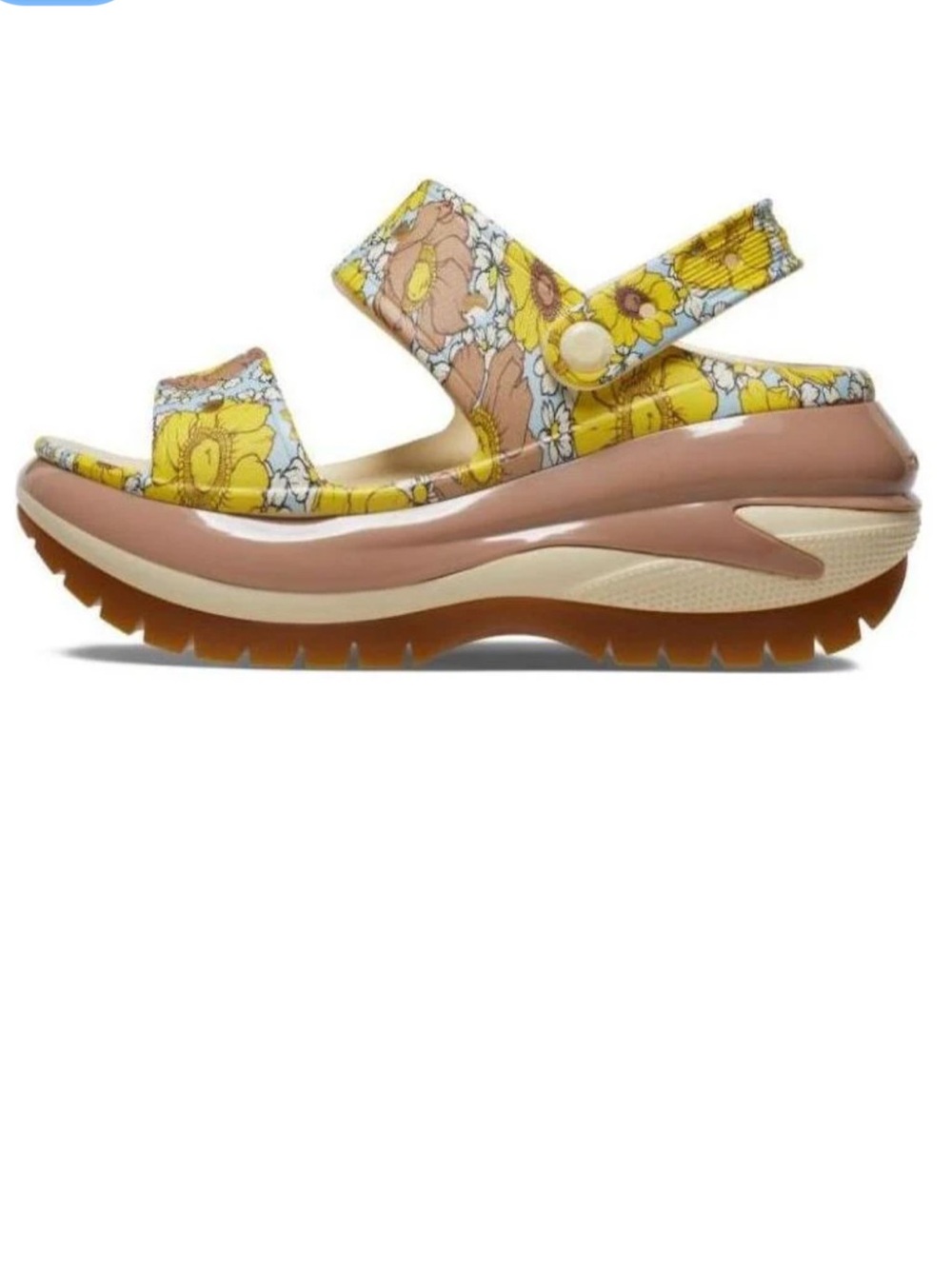 Crocs Mega Crush Retro Floral Sandals featuring a chunky platform sole